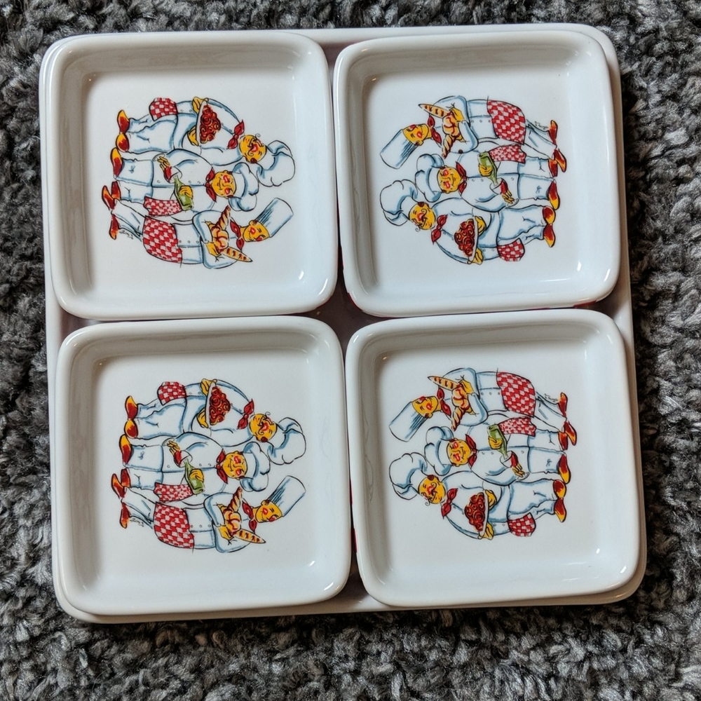Bread plate and dipping plates